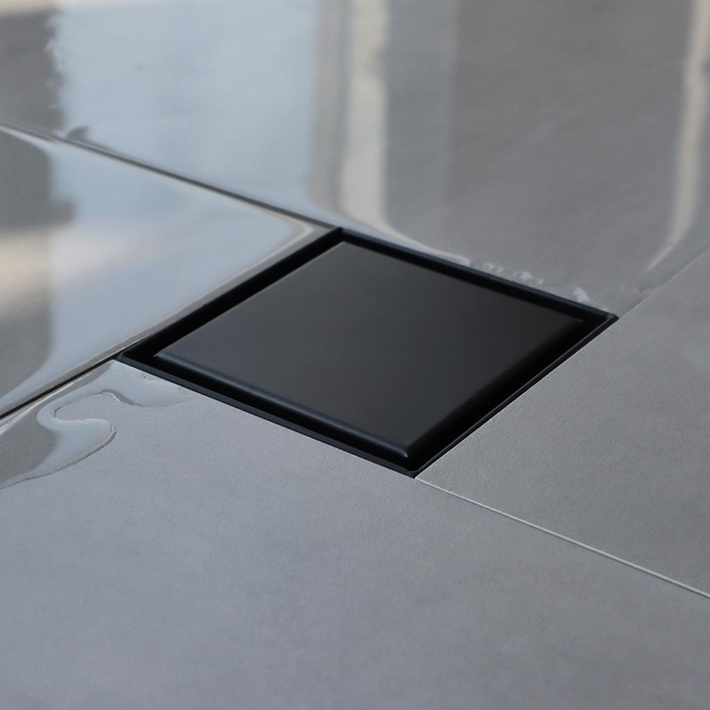 NEODRAIN 6x6 Black Tile Insert Floor Drain Hidden Design Stainless Steel Ships Free In US