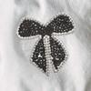 Vintage Style Bowknot Patch Rhinestone Embroidered Iron on for Trousers Cushions Pillows DIY Fashion Embroidered Patch