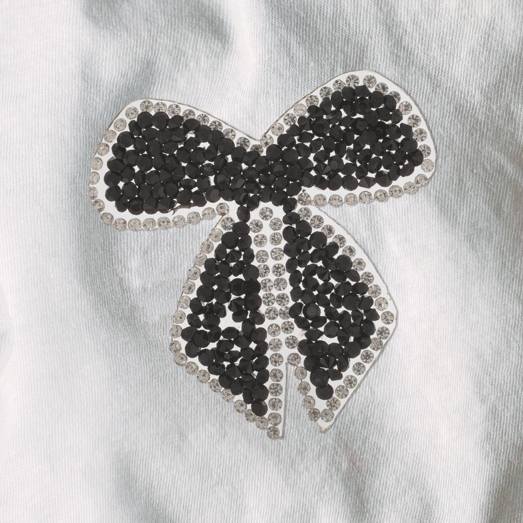 Vintage Style Bowknot Patch Rhinestone Embroidered Iron on for Trousers Cushions Pillows DIY Fashion Embroidered Patch