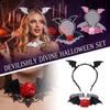 Headband and Rose Choker Necklace Set for Halloween Costume