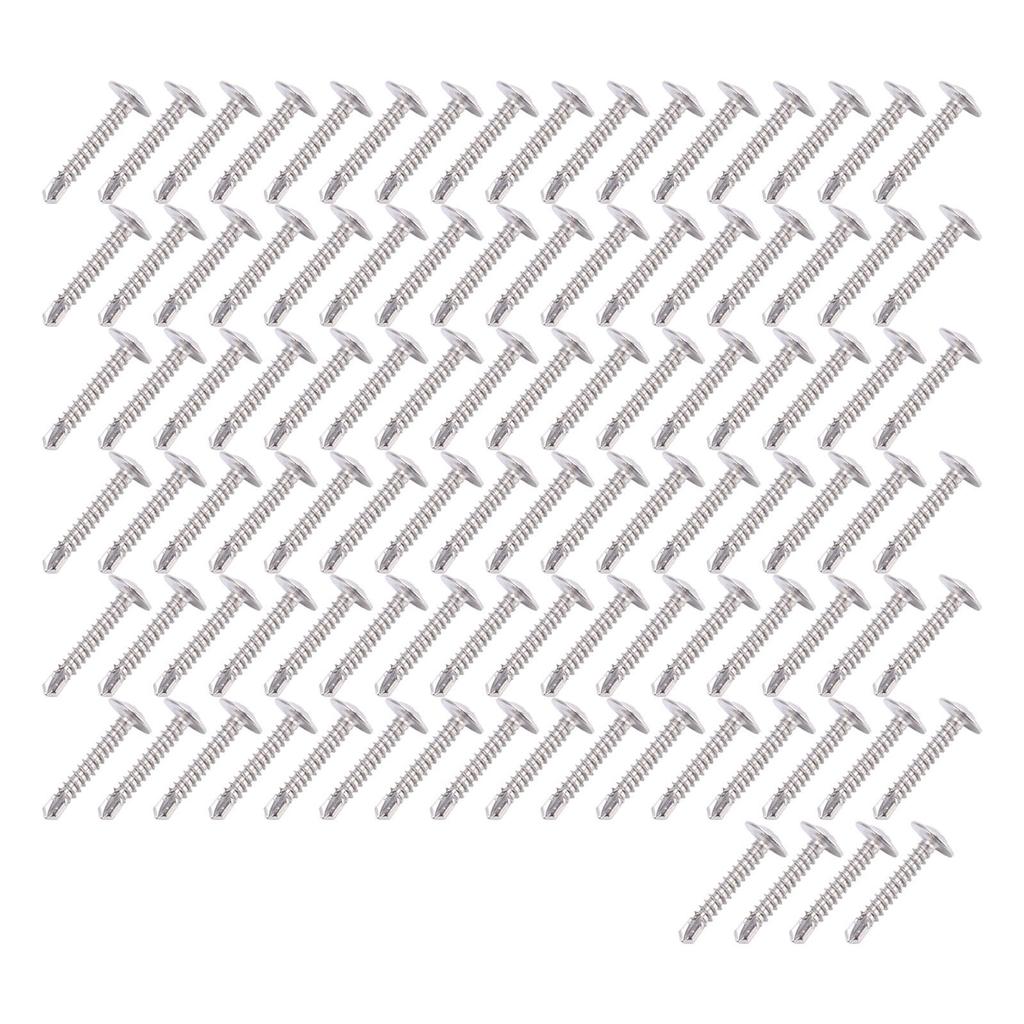 100Pcs Self Drilling Screw M4.2x25 Round Washer Stainless Steel Fastener Accessory Set Kit