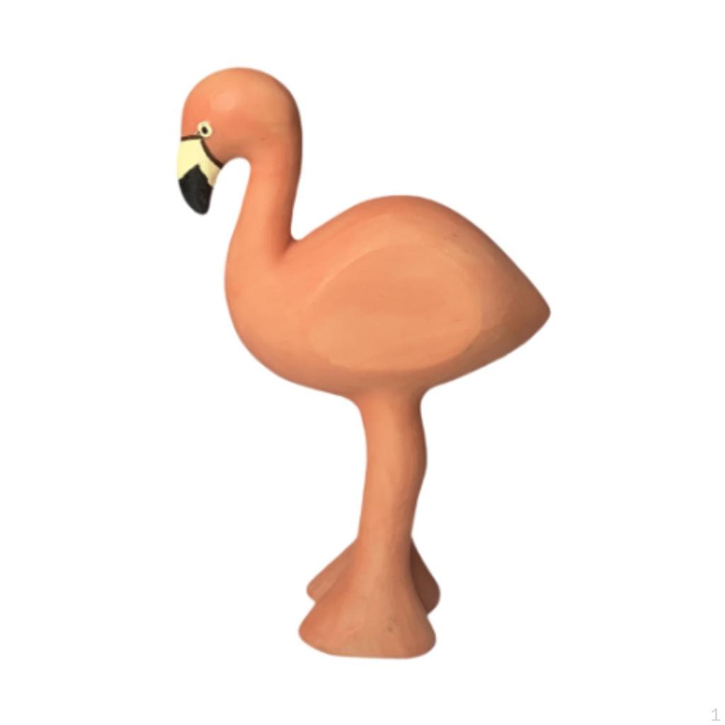 Flamingo Model Resin Figurine Animal Sculpture Handmade Craft Multipurpose Desktop Decoration for