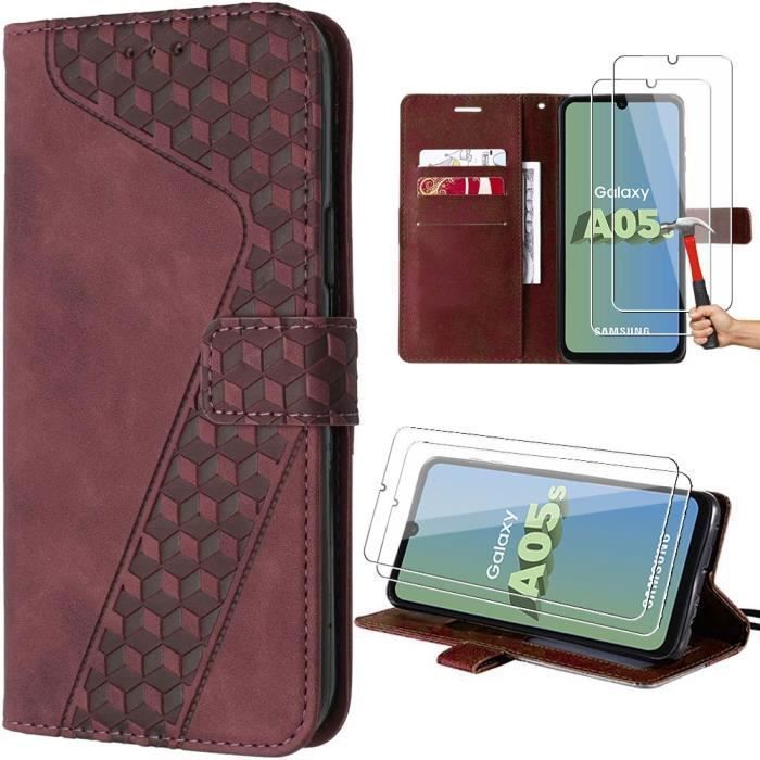 Coque de protection - booling - samsung galaxy a05s - motif cube - rouge - semi-rigide