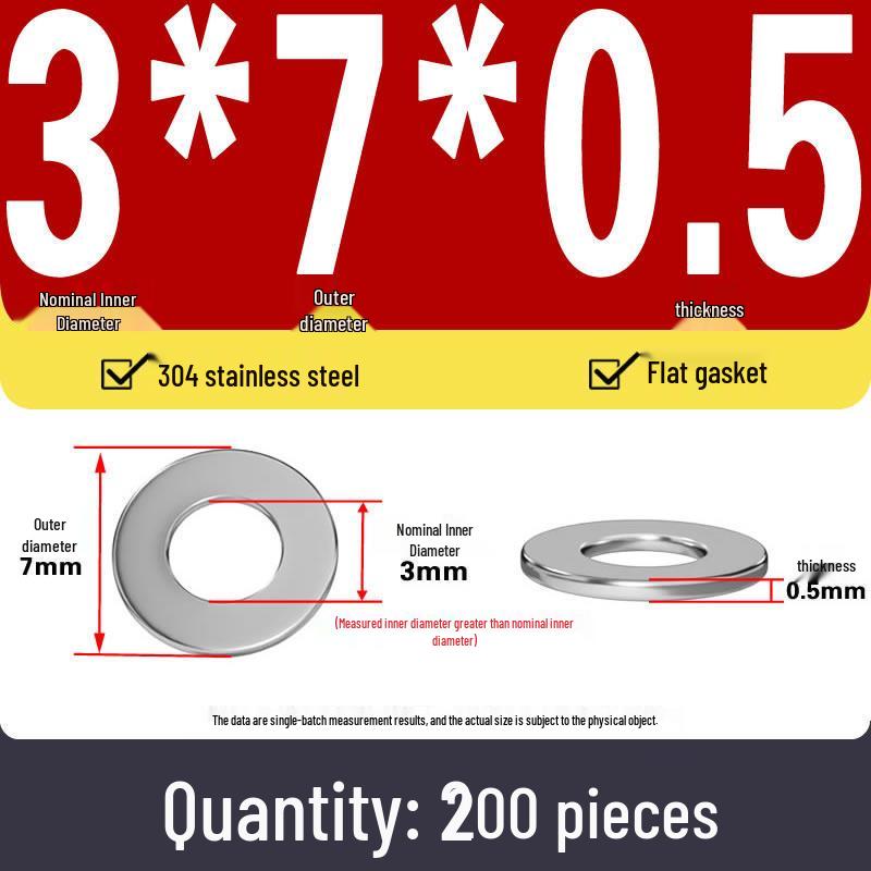 Plochá podložka z nerezové oceli 304 pro nastavení vůle hřídele (0,1/0,2/0,3 mm)