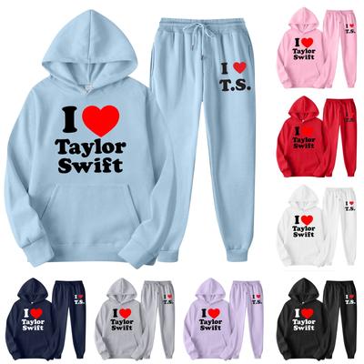 Damen-Sport-Trainingsanzug mit Kapuze, Unisex, zweiteilige Lauf-Outfits, Langarm-Pullover, Hoodies, Sweatshirt und Jogginghose