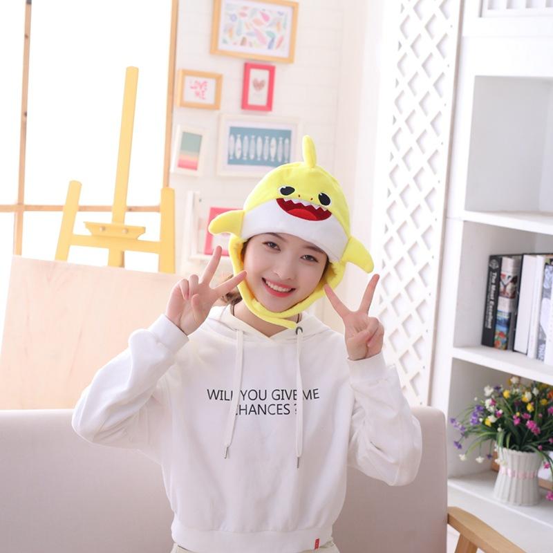 

Милый плюшевый, красочный шапка-капюшон акула, фотореквизит, фотореквизит, плюшевая шапка. 37*30CM0.1kg жёлтый