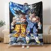 Goku Vegeta Moon Flannel Blanket Super Soft Warm Cozy Blanket For Sofa Bed Office Travel Allseason Home Decor Gift