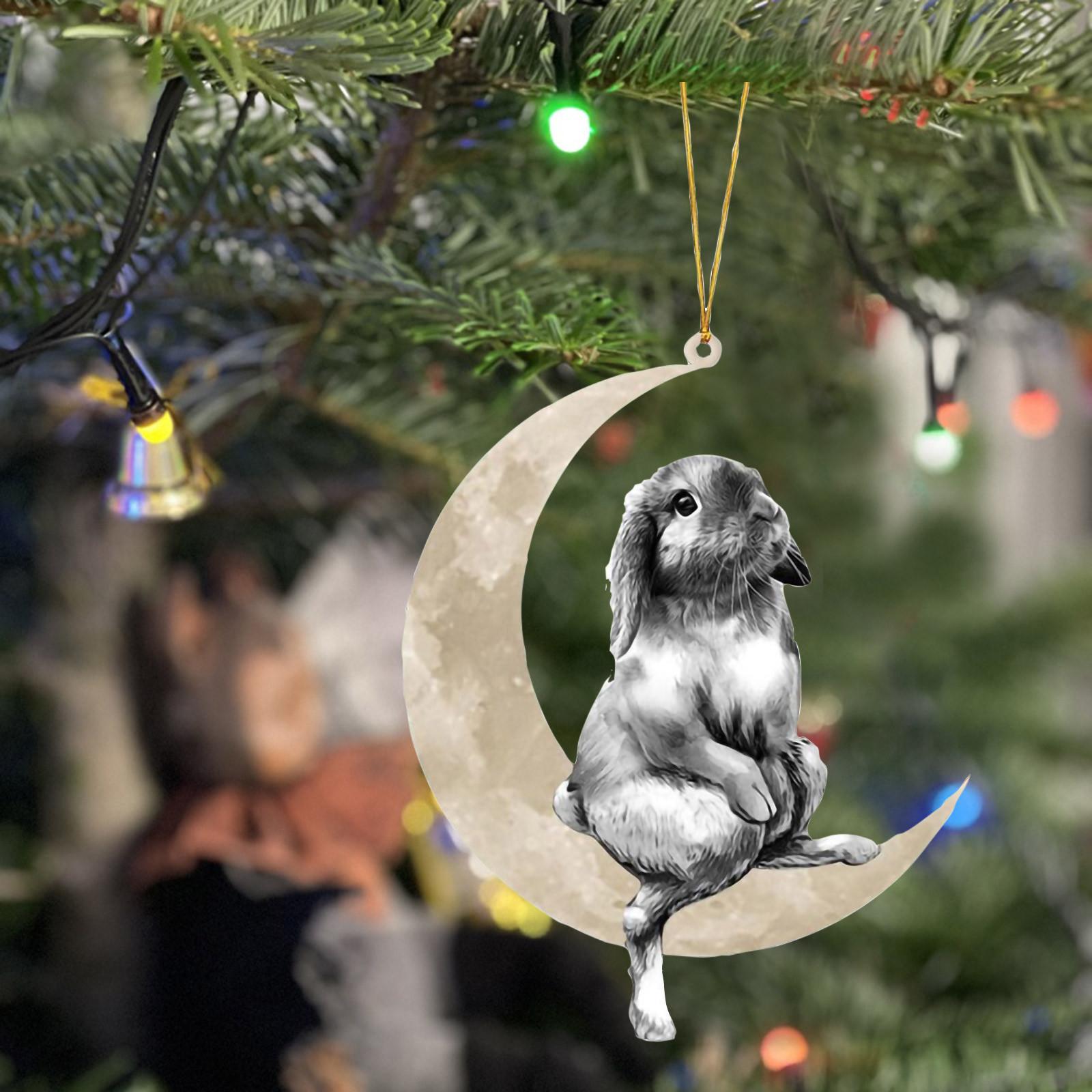

2D Acrylic Hanging Decorations, Christmas Tree Decoration Pendants, Fun Animal Shaped Christmas Figurines For Christmas Parties One Size