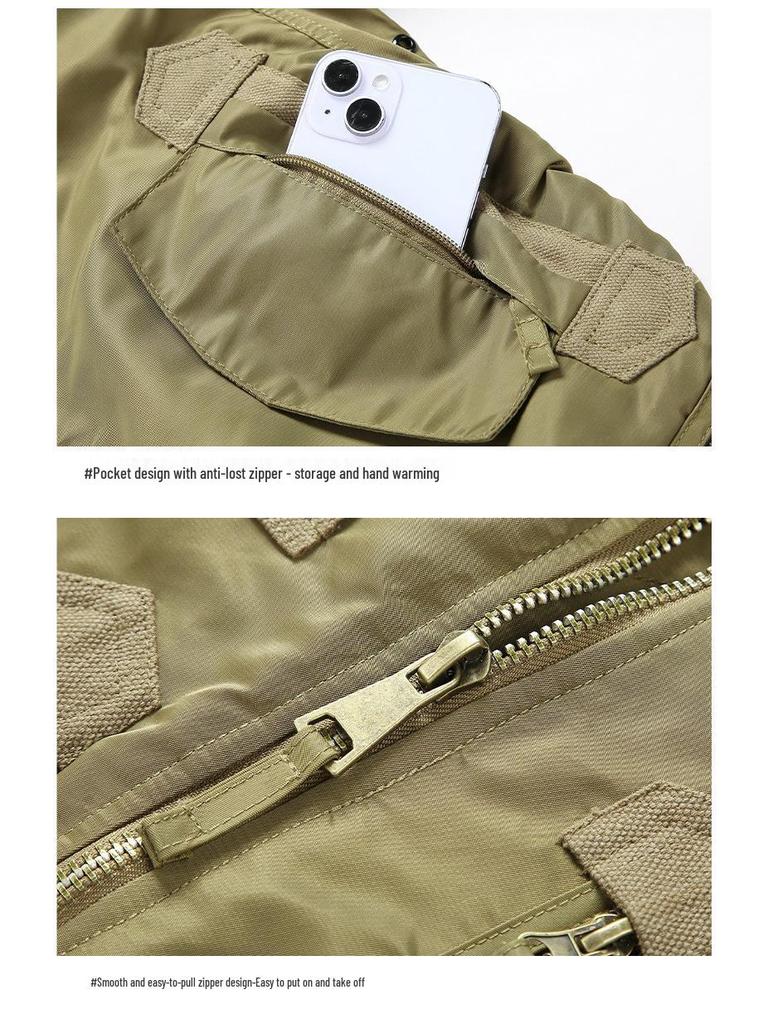 Autumn Winter MA1 Air Force Cotton-Padded Casual Pilot Jacket