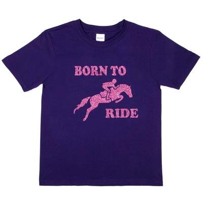 Born To Ride Horse Riding Funny Girls Equesterian Pony Kids T Shirt Age 1-13
