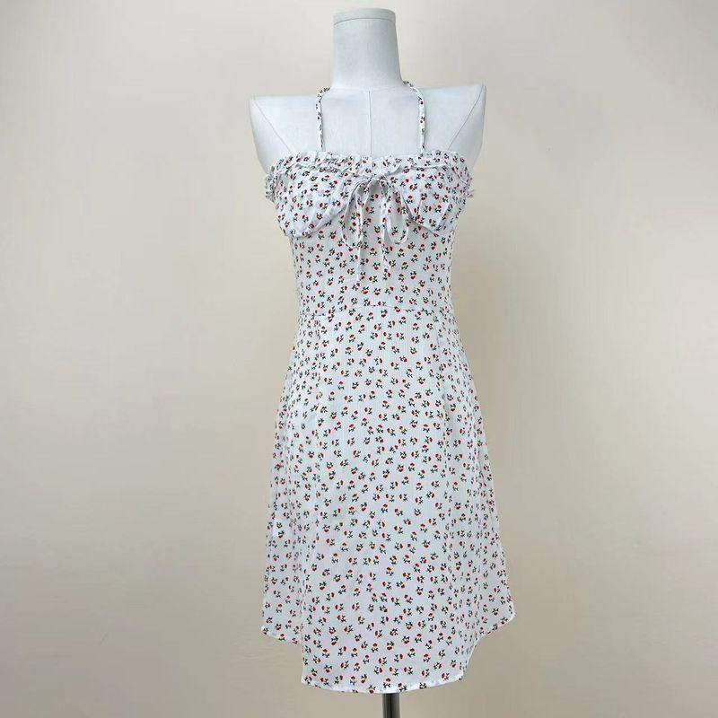 

Экспорт Деревянное Ухо Без спины Облегающее Облегающее Платье-комбинация White Floral L