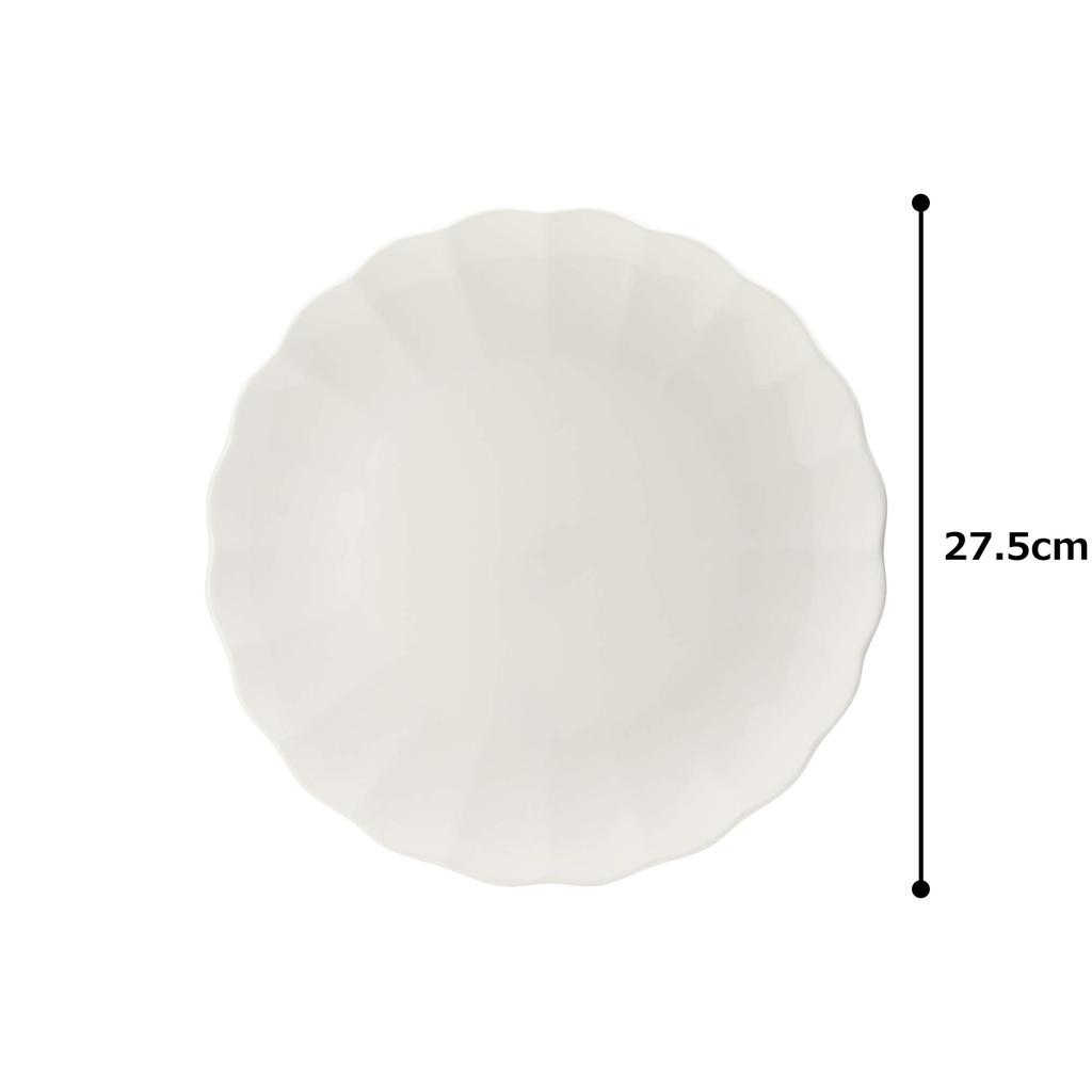 NARUMI Noble White Schlicht und Mittag-Abendessen Spülmaschinenfest Hergestellt in Produktplatte, 27cm, Weiß, Stilvoll, Teller, Einteiliger Teller, Mikrowellengeeignet, Sicher, Japan,