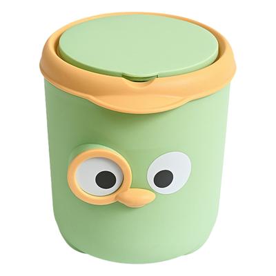 Mini kosz na śmieci z pokrywką Uroczy kreskówkowy design Plastikowy kosz na śmieci na blat z pokrywką na stół