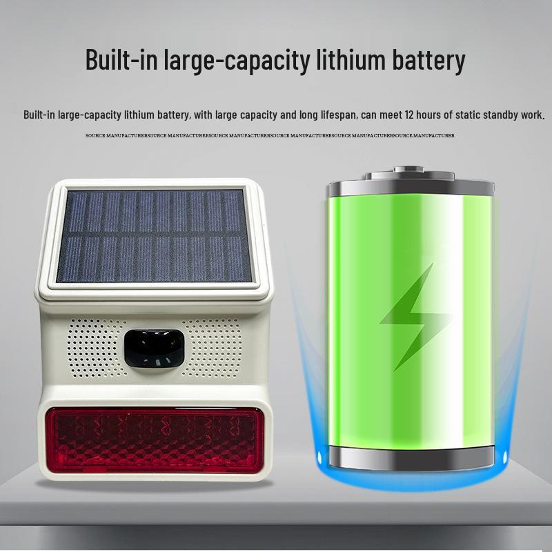 Wireless Solar-Powered Sound and Light Outdoor Siren Alarm