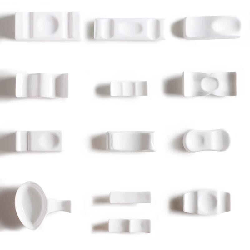White Ceramic Chopstick & Spoon Rest