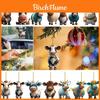Cute Cartoon Cow Acrylic Car Hanging Decoration For Christmas Tree Birthday Gift