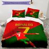 Ronaldo's Iconic Number Seven Bedding Set, Breathable Duvet Cover with Pillowcases, Soft Bed Linen for Bedroom Home Decoration, Perfect Festival Birth