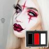 Three-Color Clown Face Paint: Red, Black & White Cream Pigment for Halloween & Performances