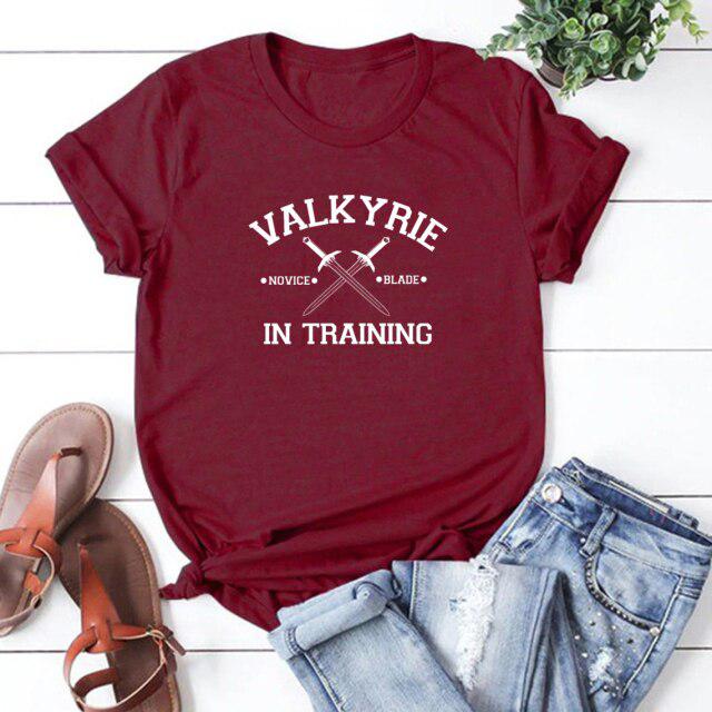 Valkyrie In Training T Shirt Sarah J Maas Shirt Night Court Bookish Gift Woman Tshirts Summer Top Graphic T Shirts