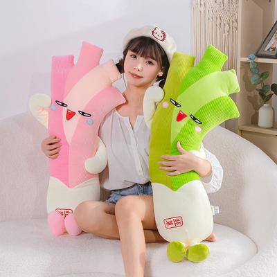 Cut Leek Kissen Plüschtier Süße Beingleitpuppe, die auf dem Bett schläft Lange Puppe Lustiges Geburtstagsgeschenk
