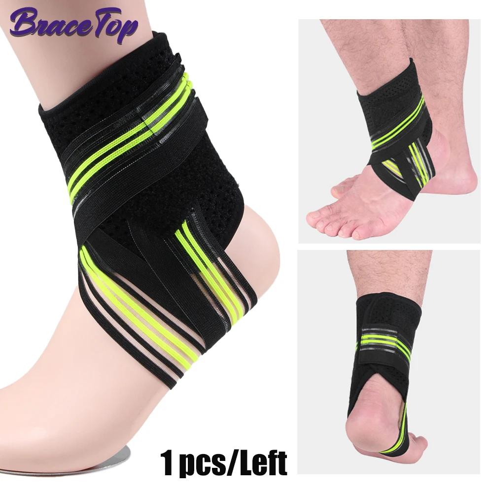 Bracetop 1 Stück Sport-Kompressions-Knöchelbandage, Stützbandage für Fitnessstudio, Knöchelmanschetten bei Plantarfasziitis, Achillessehnenproblemen und leichten Verstauchungen