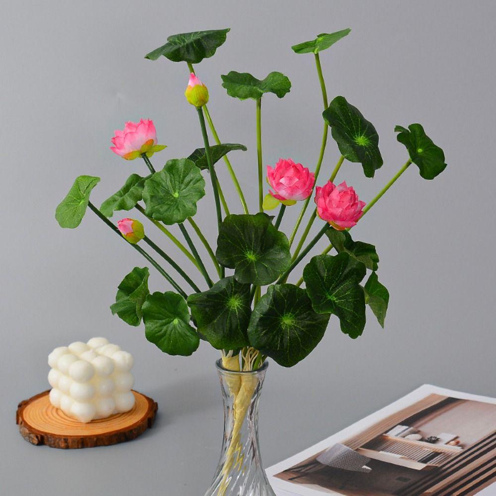 Beautiful Mini Silk Lotus Plastic Simulation Lotus Artificial Lotus Flower  Hotel
