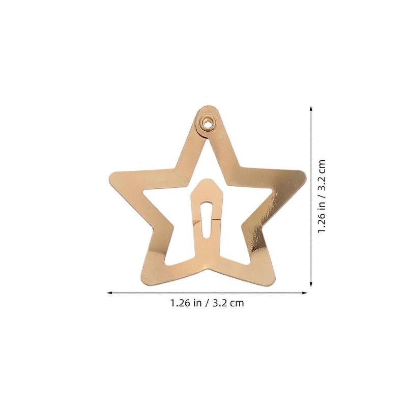 50pcs Fashionable Star Shaped Hair Clips for Women Golden Alloy Non Slip Secure Grip for Decoration