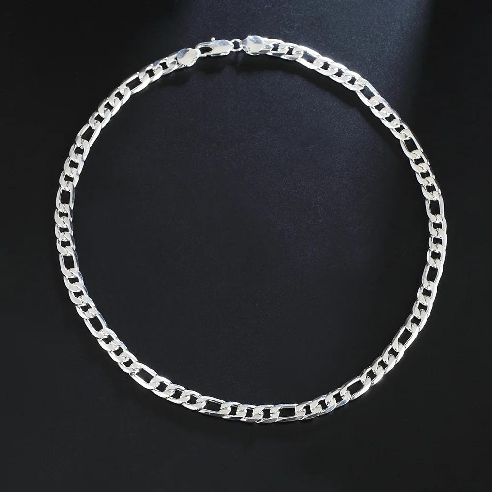 Copper 8MM Figaro Chain Necklace Bracelets Christmas Gifts Fashion Charm Nice Men Women  Jewelry Sets