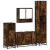 4 Piece Bathroom Furniture Set Smoked Oak Wood Based Material