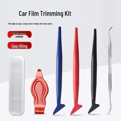 Car Film Scraper Tool with Long Handle for Edge Trimming and Insertion