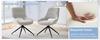 [Set of 2] 360 degrees Swivel Dining Chair in Beige-Grey Fabric: Black Lacquered Metal Frame, Four Legs, Breathable Textured, for Modern Dining Areas.