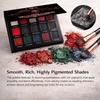 15 Barev Gotická Matná Třpytivá Paletka Stínů na Oči Tmavá Punk Halloween Červená Černá Oční Make-up