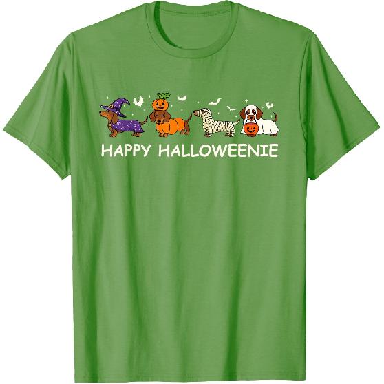 Weiner Dog Witch Happy Halloweenie Cute Halloween Dachshund T-Shirt