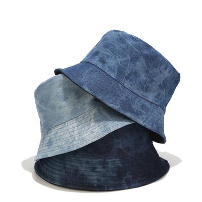 Vzorovaná džínovina Washed Bucket Hat Oboustranné nošení Unisex Bob Čepice Hip Hop Gorros Muži Ženy Panama Čepice Pláž Rybaření Outdoor Sun hat