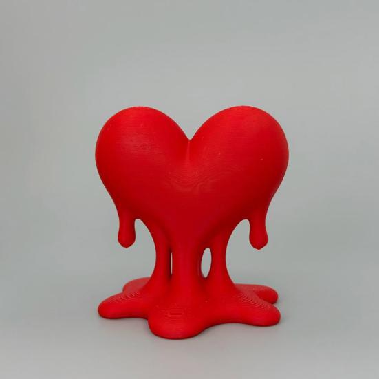 Melting Heart Sculpture 3D Printed Dripping Heart Figurine Romantic Modern Home Decoration for Room Desk Shelf Decor
