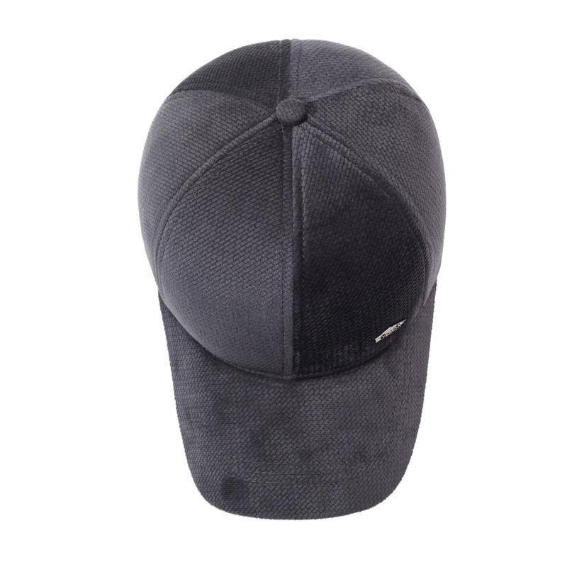 Men's Autumn Winter Woolen Hat Middle-Aged and Elderly Thick Warm Ear Protection Baseball Cap