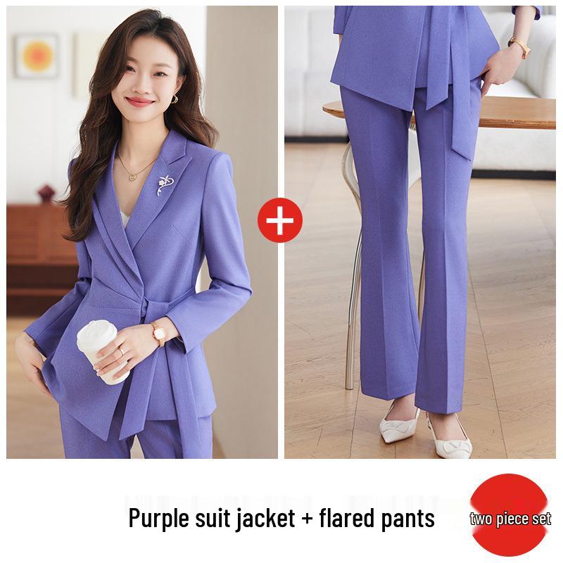 2026 Women's Petite Spring Suit Set: Purple Pink Casual Blazer & Workwear