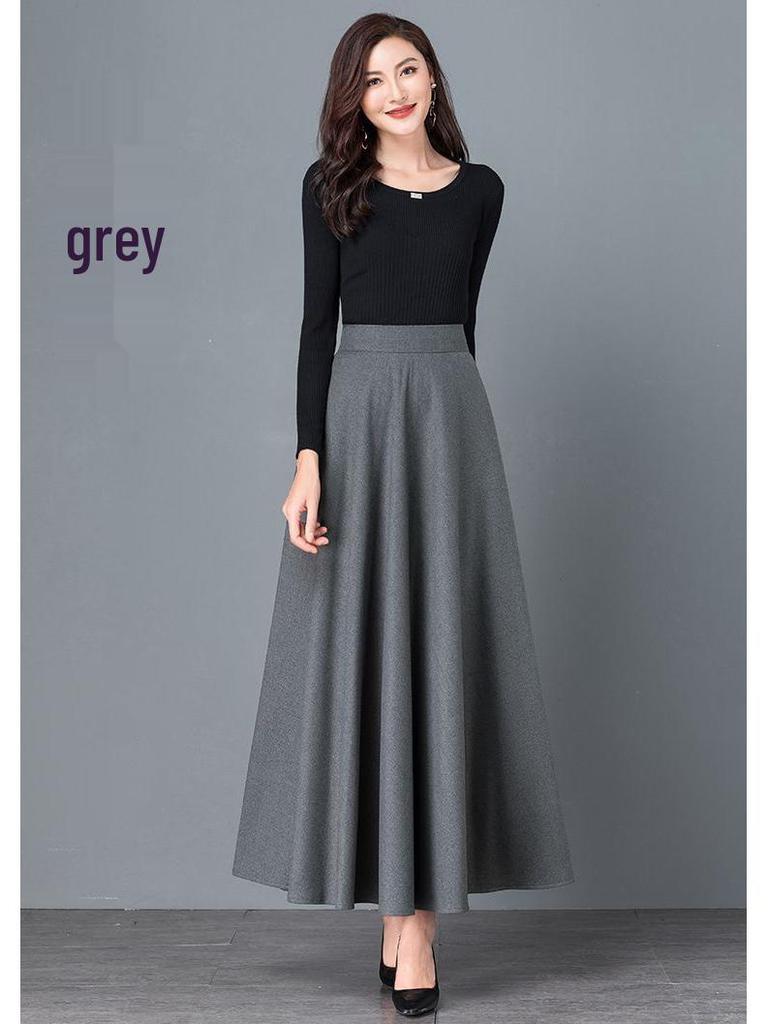 Plus Size A-Line Flowing Skirt – New Spring/Autumn Style for a Professional, Slimming Look