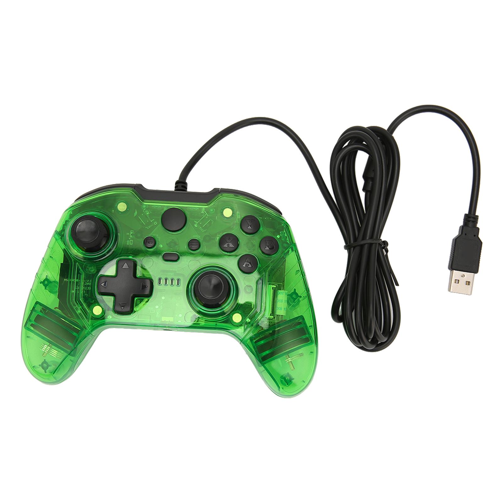 

Проводной игровой контроллер Dual Vibration RGB прозрачный корпус геймпада джойстик для Xbox PC зеленый зелёный