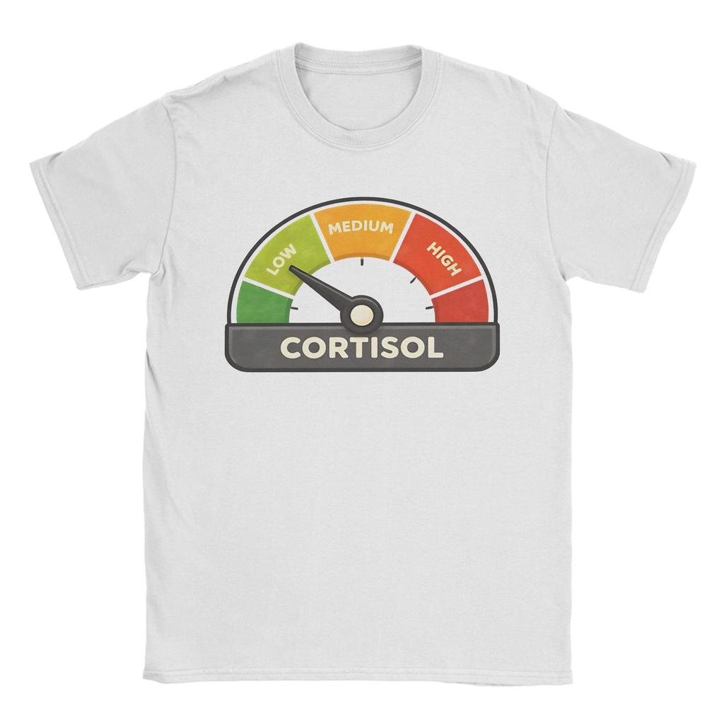 Unisex Unisex T-Shirt Lustiges Meme Niedrige Cortisolwerte Vintage Reine Baumwolle T-Shirts Kurzarm T-Shirts Rundhals Kleidung Party