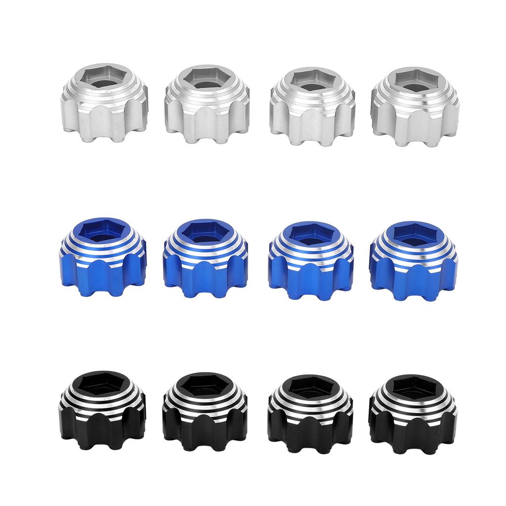 4pcs 8x32 To 17mm Hex Adapters for 8x32 3.8in Wheels Electric Car Truck Option Parts Aluminum Alloy