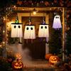 Tree Hanging Ghost Lanterns Halloween Decoration with Witch Hat And Leg, LED Lighted Spooky Trick or Treat Party Supplies Floating for Indoor Outdoor