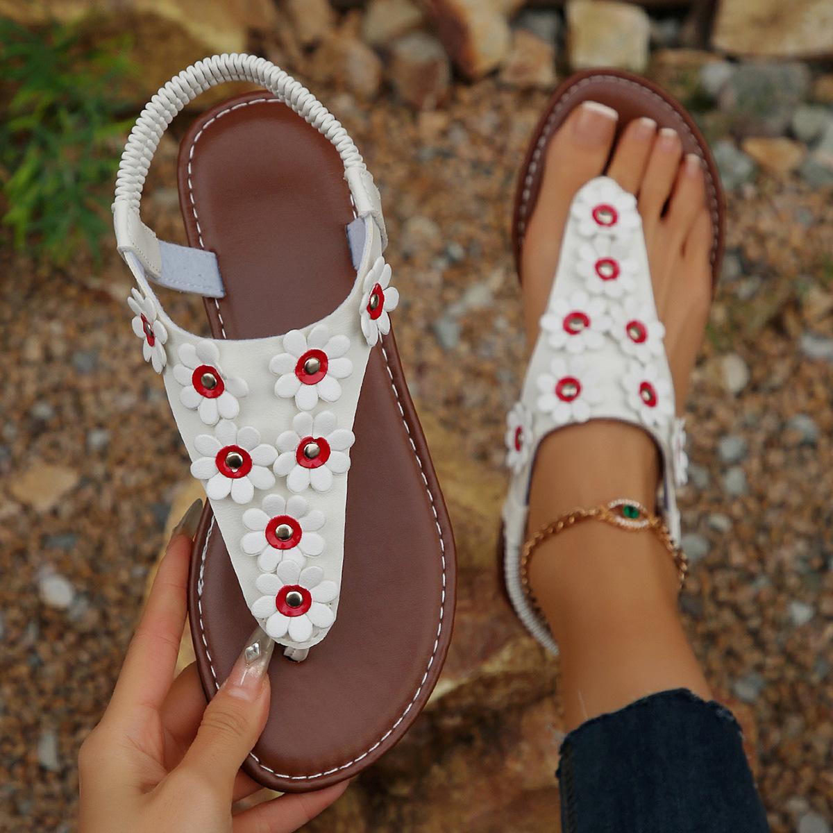 

2024 новые повседневные сандалии женские летние с плоской подошвой удобные застегивающиеся носки цветные женские сандалии с узором «елочка» на плоской подошве 36 красный