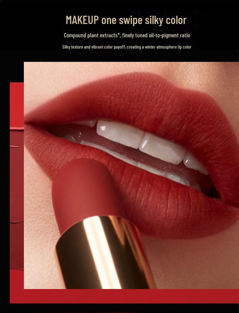 Marco Andy Velvet Essence Long-lasting True Red Waterproof Lipstick - Enhances Complexion, Non-stick