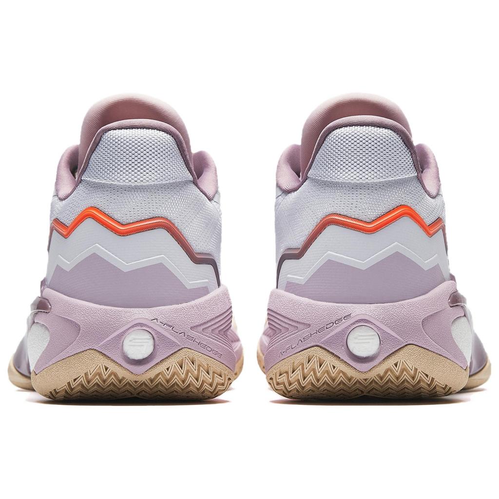 Novo Amortecimento Anta, Sapatos de Basquetebol de Cano Baixo Resistentes ao Desgaste Masculino Branco Cinza Roxo 912531101Q-1