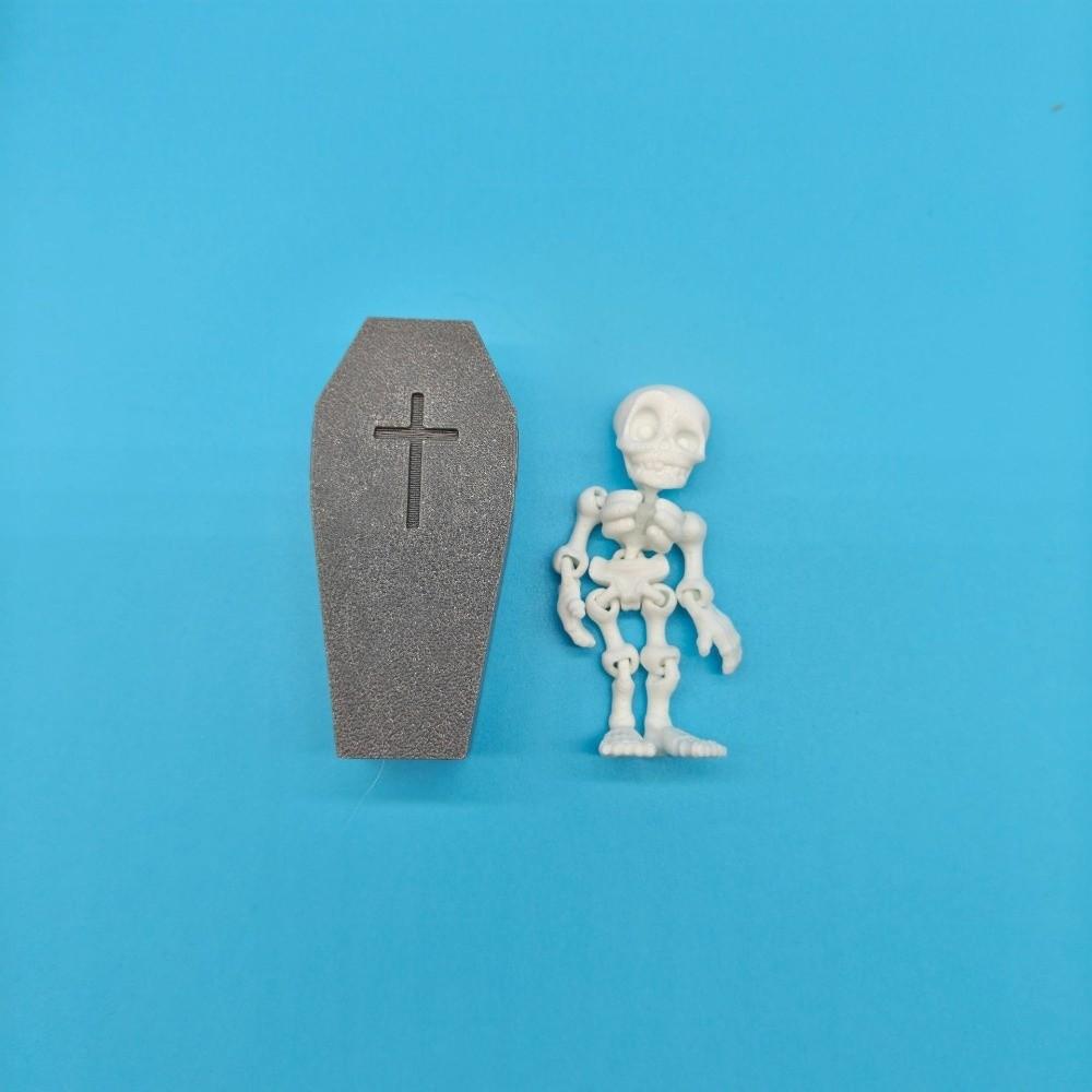 3D-Printed Articulated Skeleton Halloween Mini Coffin Box Haunted House Decorations