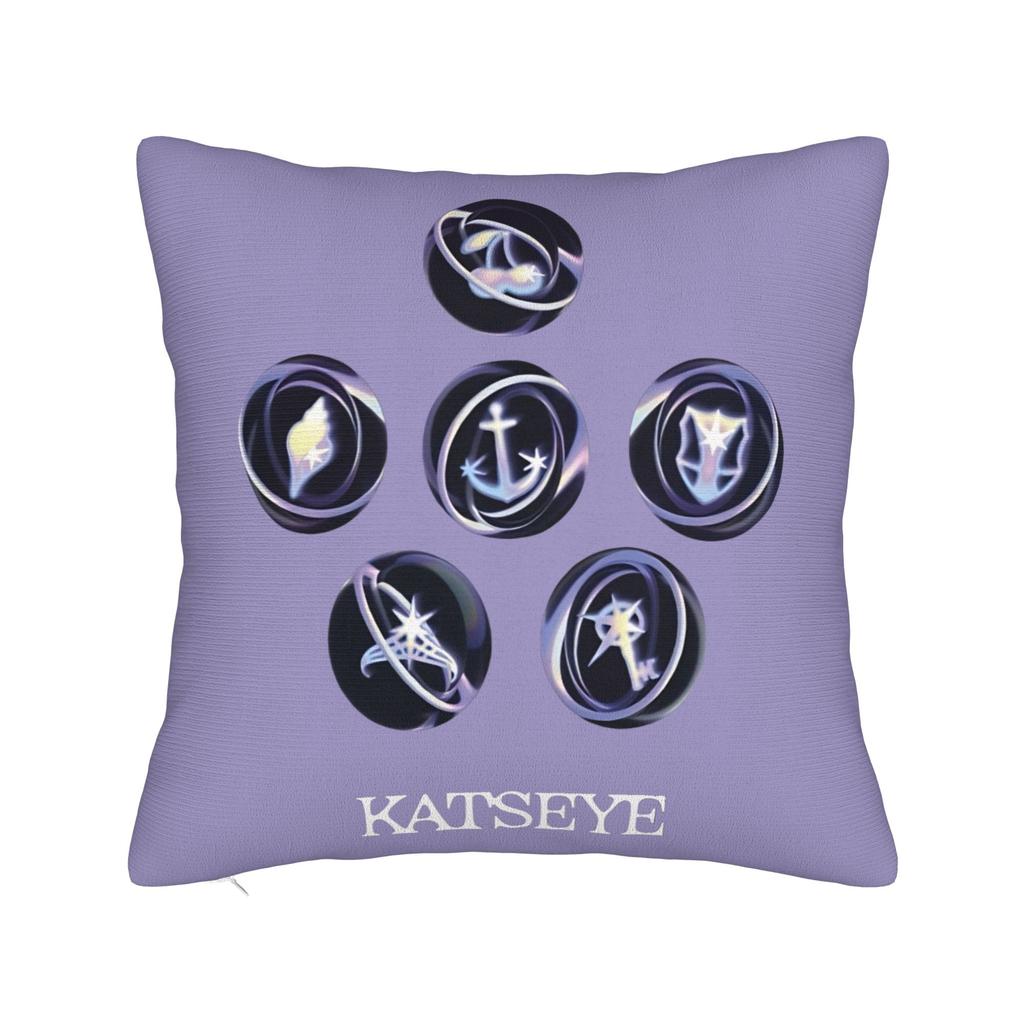 Katseye Merch Sad Square Pillow Case Polyester Cushions For Sofa Pop Music 45*45Cm Cushion Covers