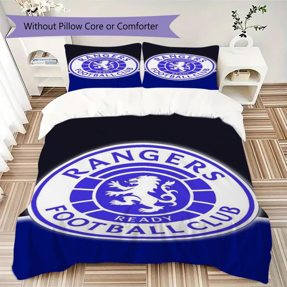 Rangers F.C. Set Copripiumino con Fantasia Copripiumino Federa Decorazione per la Casa Regalo di Compleanno (1 * copripiumino + 2 * federe senza imbottitura)126
