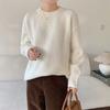 Hirsionsan Casual Solid Base Soft Pullovers Female Loose O Neck Long Sleeve Knitted Sweater Women Autumn Winter Trendy Elegant Jumper