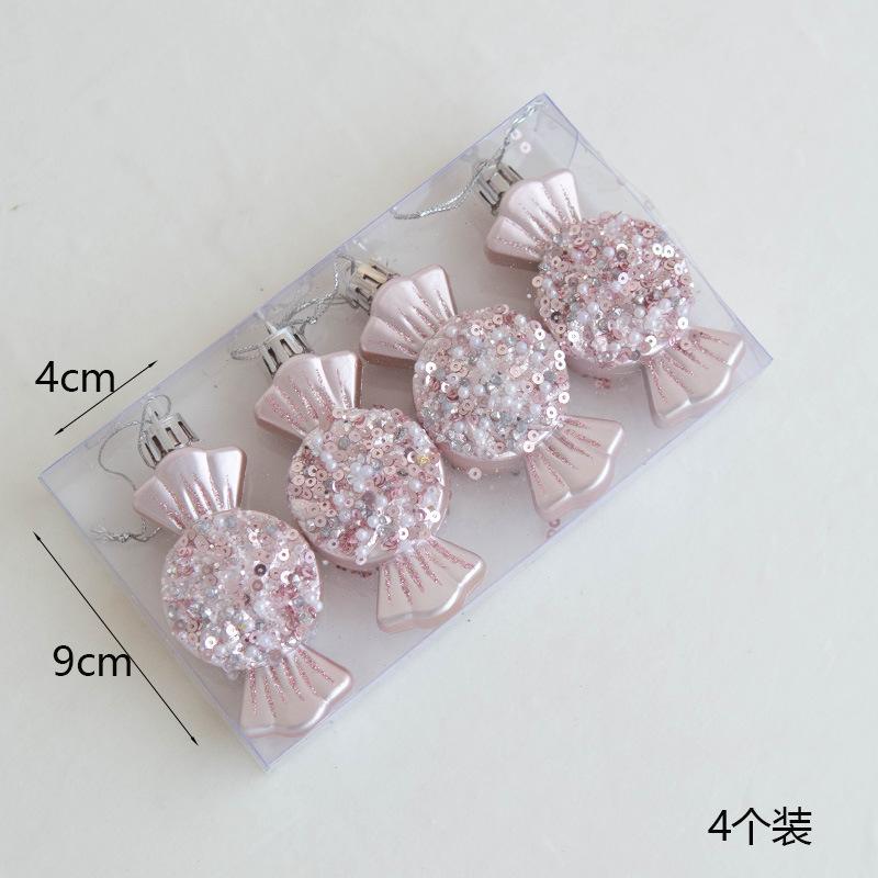 

Christmas Ball Christmas Tree Decorative Color Ball Pink Star Candy Shape Sparkle Shining Little Gift from Friends Relatives